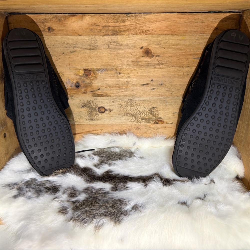 Minnetonka Black Suede Women’s Loafers - Picture 10 of 10